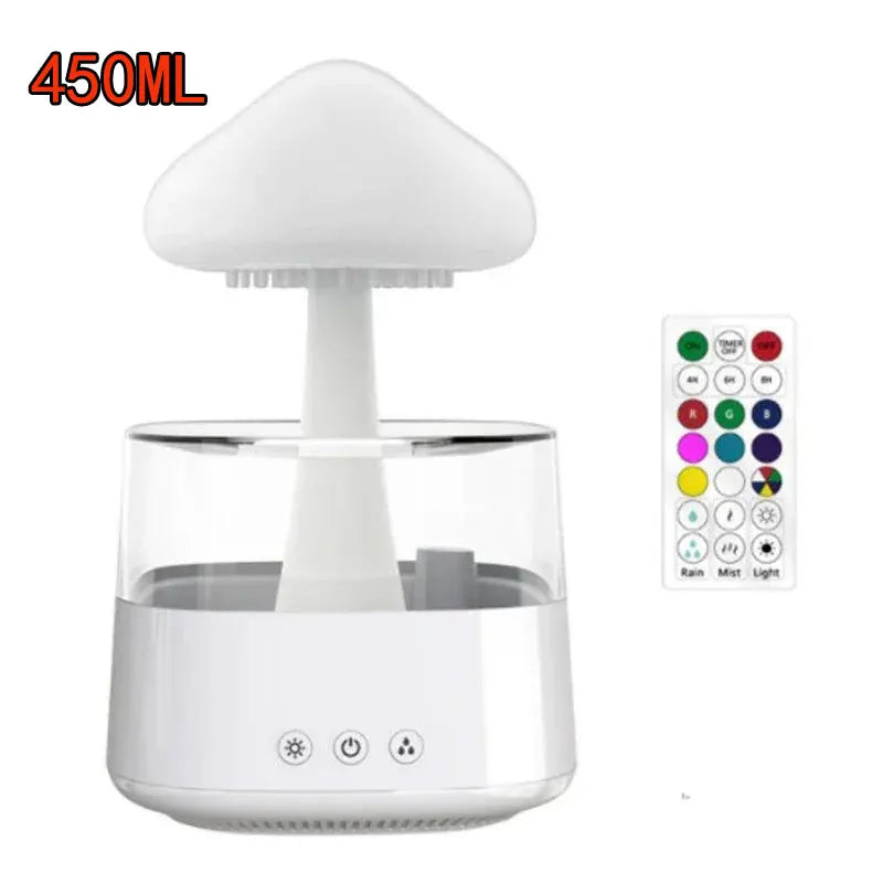 Colorful Mushroom Rain Cloud Humidifier & Aromatherapy LED Lamp - Transform Your Space into a Relaxing Rain Forest Oasis