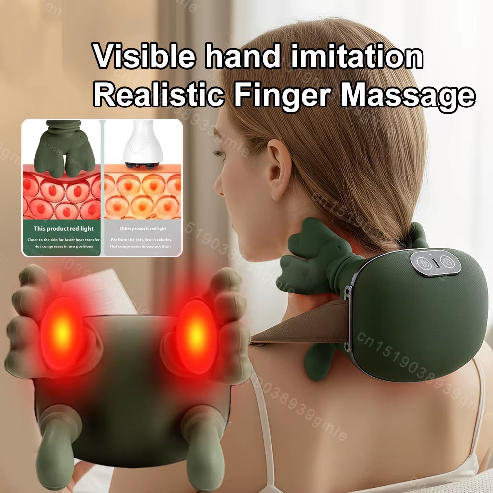 Revitalize Your Neck and Shoulders with the Red Light Hot Compress Shiatsu Massager - Ultimate Pain Relief and Relaxation!