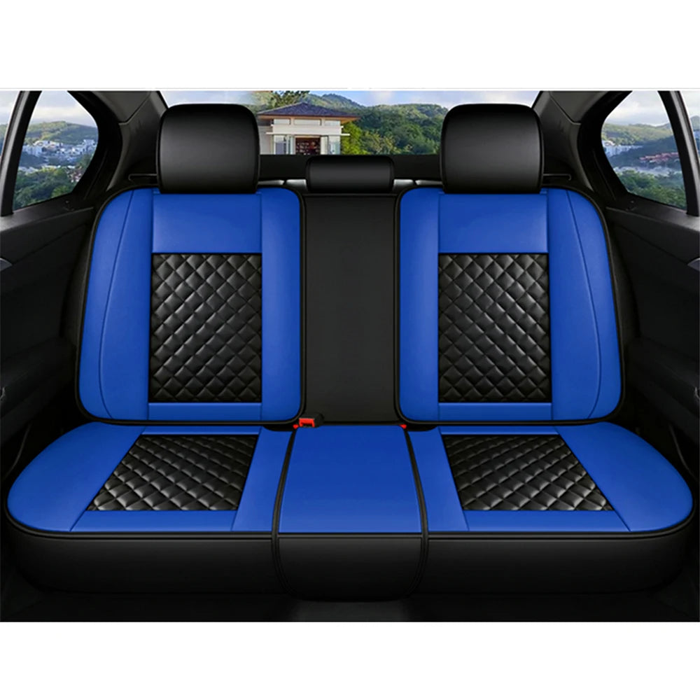 Blue Rear Seat - Premium Leather Car Seat Cover Sets for Renault Models - Enhance Your Megane, Duster, Captur, Clio, Laguna, Kadjar, Scenic, Koleos, and Fluence Interiors!