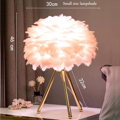 Elegant Feather Bedside Lamp - Modern Romantic Lighting for Home, Coffee Shops, Weddings & Christmas Decor
