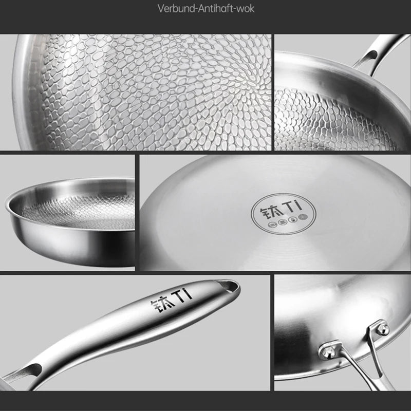 Premium German Titanium Non-Stick Frying Pan - Uncoated Fish Scale Design in 26/28/30Cm Sizes