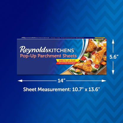 Oven Safe Kitchens Pop-Up Parchment Paper Sheets, 10.7X13.6 Inch, 30 Sheets