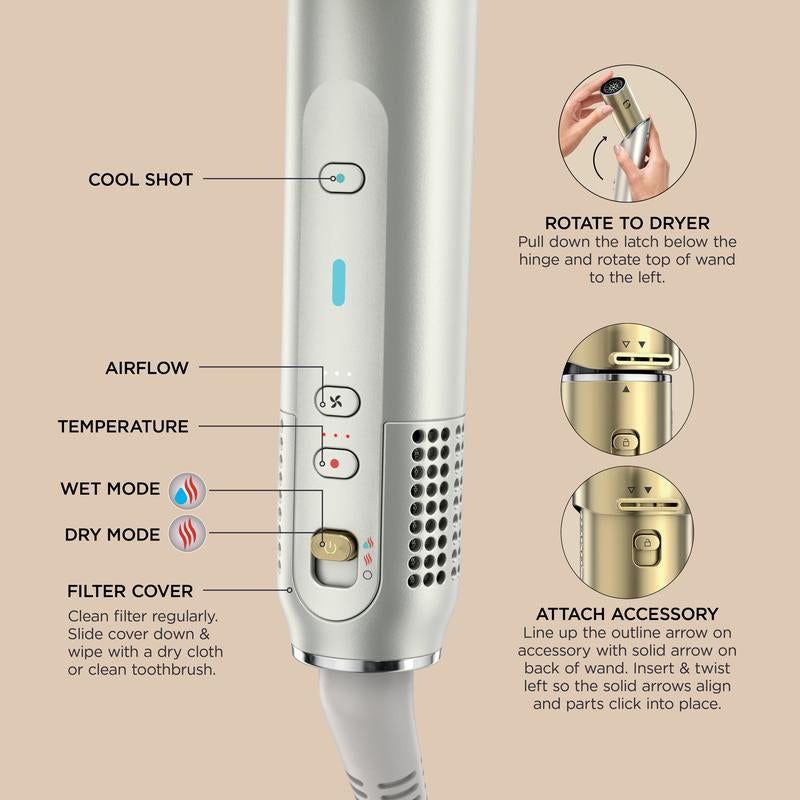 Shark Glam Air Styling & Drying System - Ultimate Hair Tool for Effortless Glamour