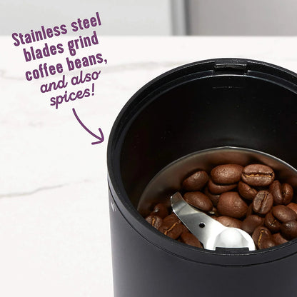 Stainless Steel Simple Grind 14 Cup Coffee Grinder and Spices, Black