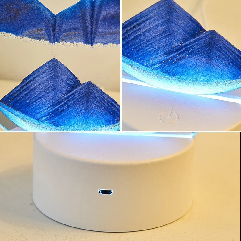 USB -C Mesmerizing 16-Color 3D Sandscape LED Hourglass Lamp - Dynamic Sand Art Night Light & Deep Sea Display - Perfect New Year Gift!