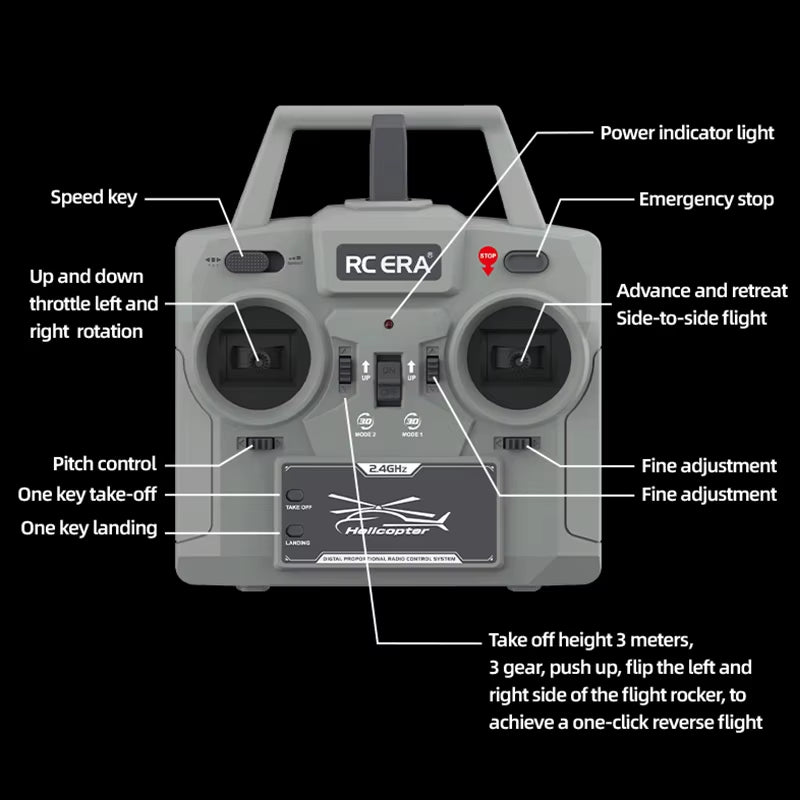 C032 Uh-1 Huey 3D Aileron Stunt Helicopter - Electric Remote-Controlled Model Toy