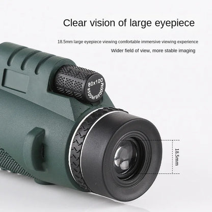 Clear Vision of Large Eyepiece - Wider Field of View , More Stable Imaging 
40X60 HD Waterproof Mini Telescope Monocular with Smartphone Zoom - Perfect for Hunting and Camping!