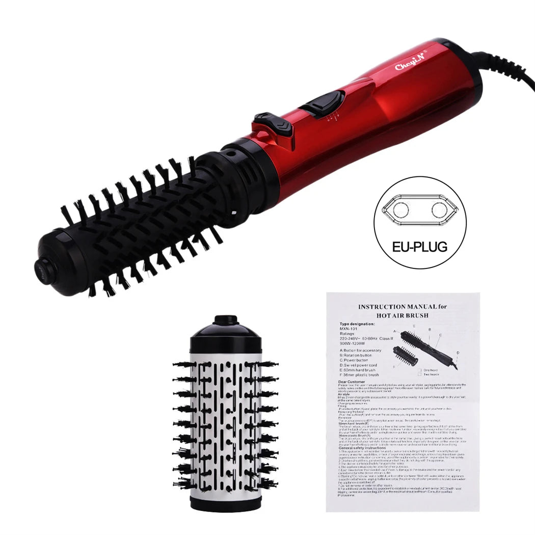2-in-1 Hot Air Spin Brush - Ionic Hair Dryer & Volumizer for Curling and Straightening