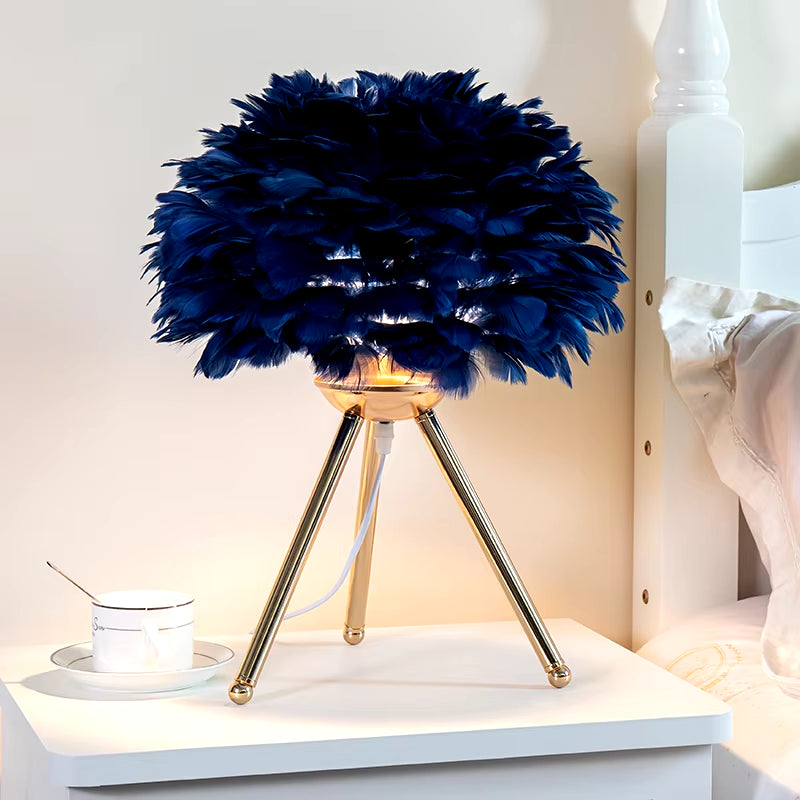 Elegant Feather Bedside Lamp - Modern Romantic Lighting for Home, Coffee Shops, Weddings & Christmas Decor
