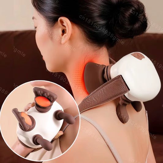 Revitalize Your Neck and Shoulders with the Red Light Hot Compress Shiatsu Massager - Ultimate Pain Relief and Relaxation!