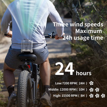 Three Wind Speeds 20000mAh Outdoor Portable Waist Fan with Power Bank and LED Lighting for Sports and Outdoor Activities