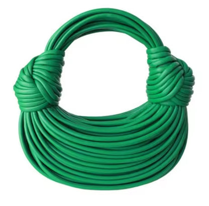 Green Luxury Handwoven Noodle Bags for Women - Designer Hobo Clutch