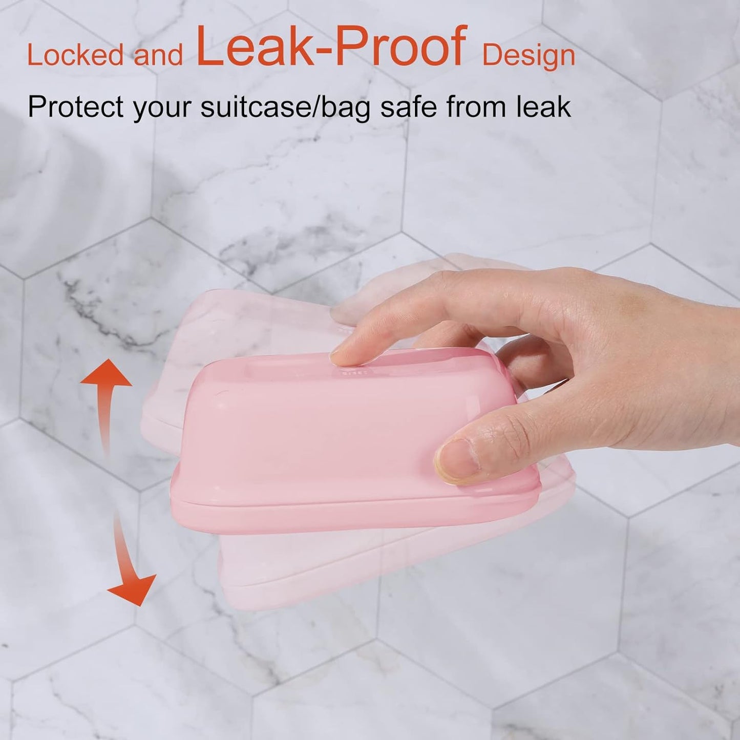 Locked and Leak-Proof Designed 2 Pack Travel Soap Container, Portable Soap Holder with Lid, Travel Bar Soap Holder, Soap Case for Camping Gym Travel, Soap Box for Bathroom, Pink 