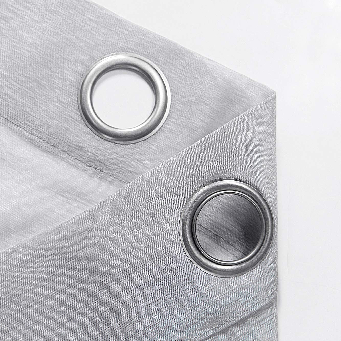 Classy 2 Panel Sets Silver Sheer Curtains with Grommet for Living Room Luxury Elegant Light Greyish Silver Curtains for Bedroom Party Backdrop 52 X 84 Inch Length