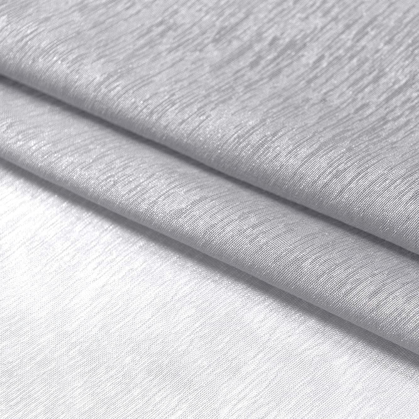 Perfect Material 2 Panel Sets Silver Sheer Curtains with Grommet for Living Room Luxury Elegant Light Greyish Silver Curtains for Bedroom Party Backdrop 52 X 84 Inch Length 