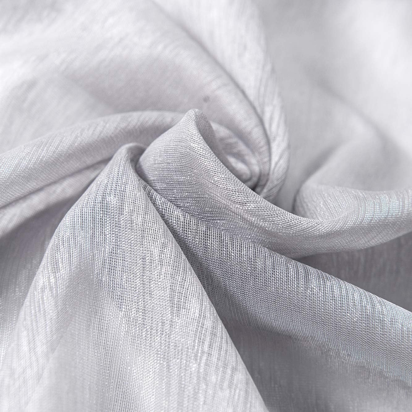 Shiny 2 Panel Sets Silver Sheer Curtains with Grommet for Living Room Luxury Elegant Light Greyish Silver Curtains for Bedroom Party Backdrop 52 X 84 Inch Length