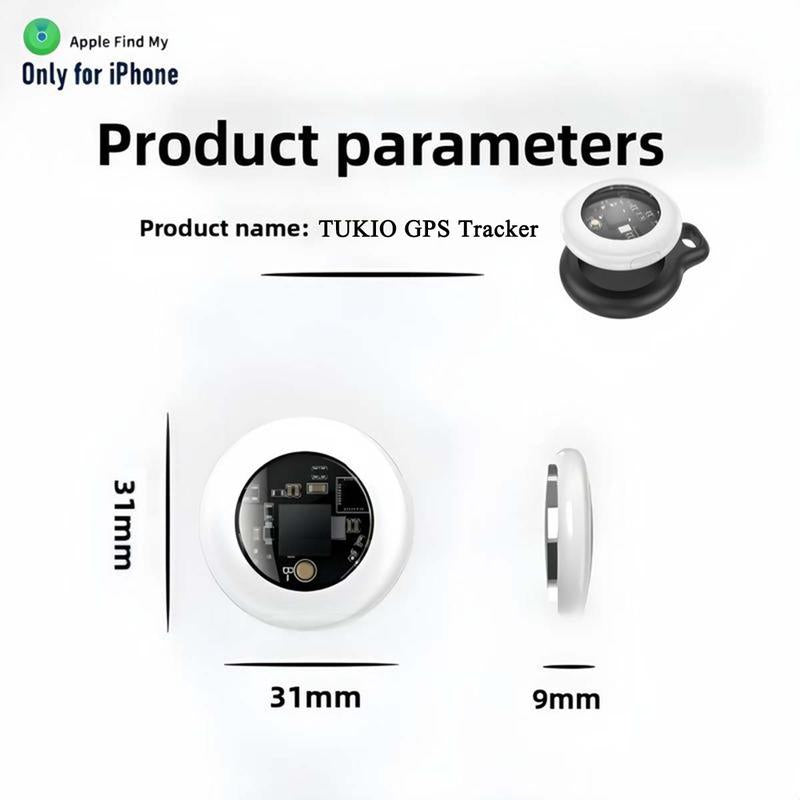 31 mm Tukio GPS Tracker for Cars & Pets - Mini, Weatherproof, Anti-Lost Device with Apple Find My Compatibility - IP67 Waterproof & Replaceable Battery! Summer Deals!