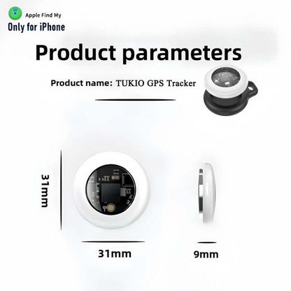 31 mm Tukio GPS Tracker for Cars & Pets - Mini, Weatherproof, Anti-Lost Device with Apple Find My Compatibility - IP67 Waterproof & Replaceable Battery! Summer Deals!
