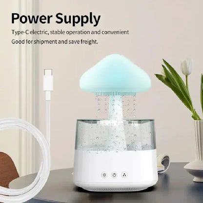 Colorful Mushroom Rain Cloud Humidifier & Aromatherapy LED Lamp - Transform Your Space into a Relaxing Rain Forest Oasis