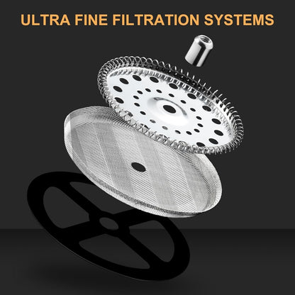 Ultra Fine Filtration Systems
French Press Coffee Maker 34Oz Glass Portable Cold Brew Coffee Maker Tea Pot