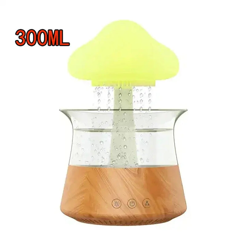 Colorful Mushroom Rain Cloud Humidifier & Aromatherapy LED Lamp - Transform Your Space into a Relaxing Rain Forest Oasis