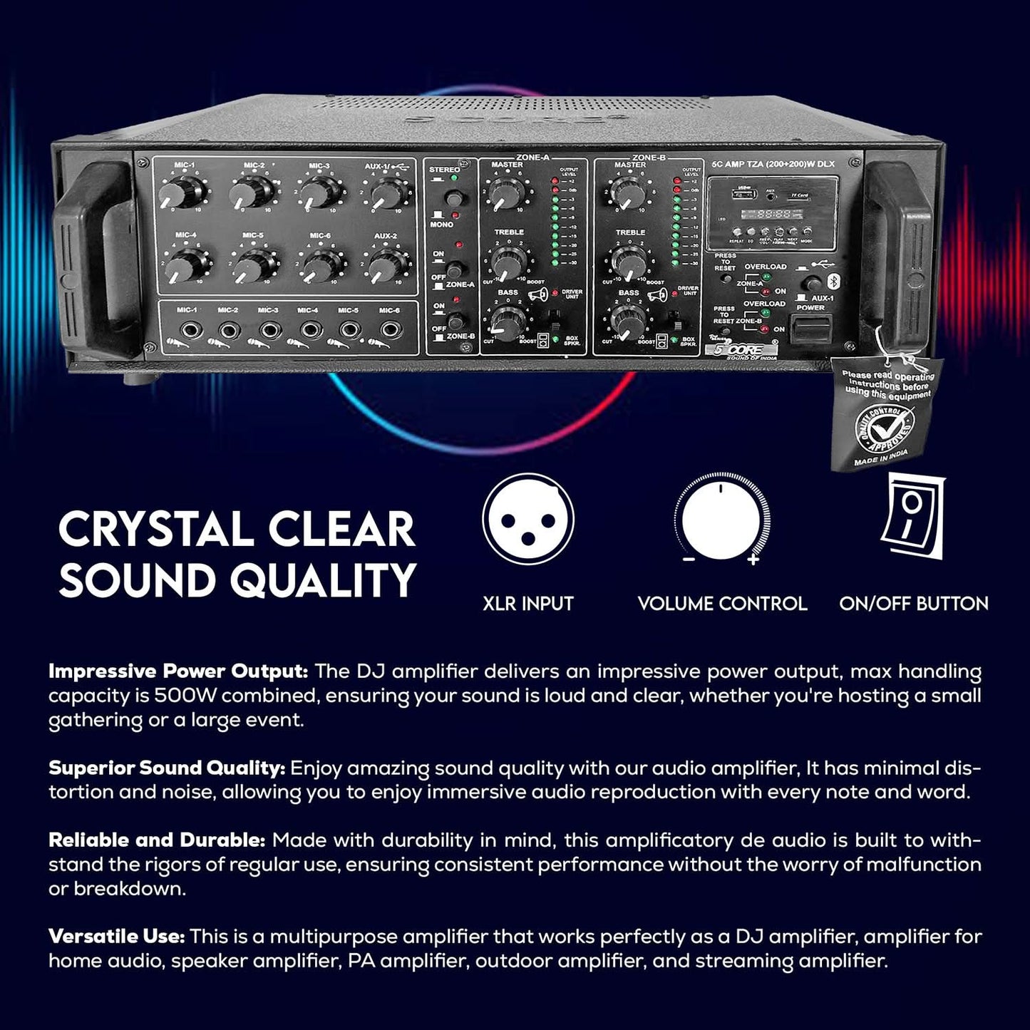 Crystal Clear Sound Quality 5 Core 4000W PA System Outdoor Indoor Commercial Industrial Grade Paging Kit W/ 32 Wall Speakers