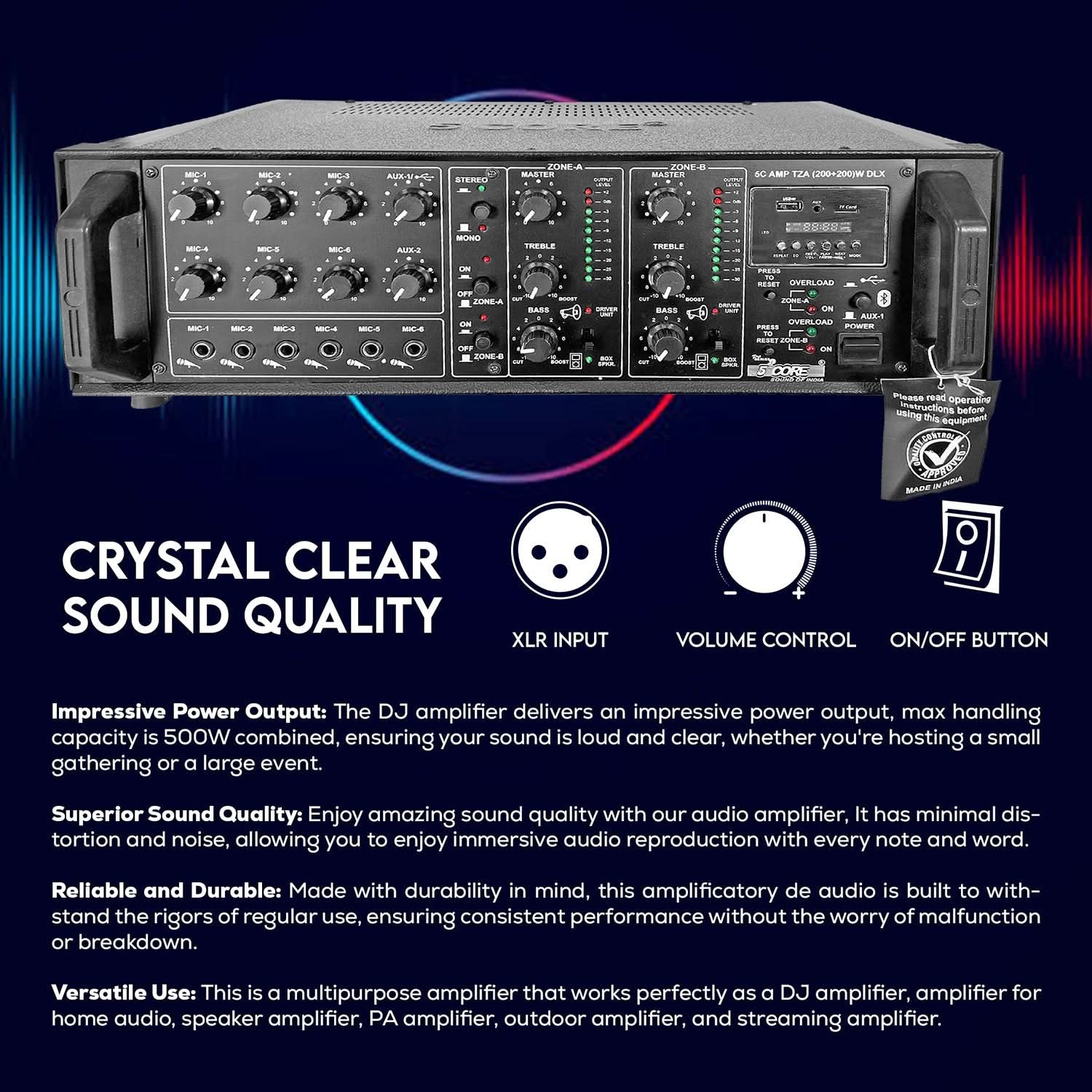 Crystal Clear Sound Quality 5 Core 4000W PA System Outdoor Indoor Commercial Industrial Grade Paging Kit W/ 32 Wall Speakers