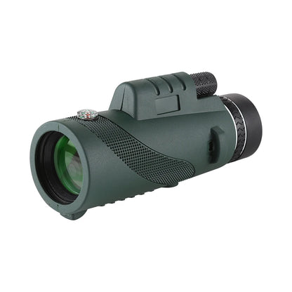 Green 40X60 HD Waterproof Mini Telescope Monocular with Smartphone Zoom - Perfect for Hunting and Camping!