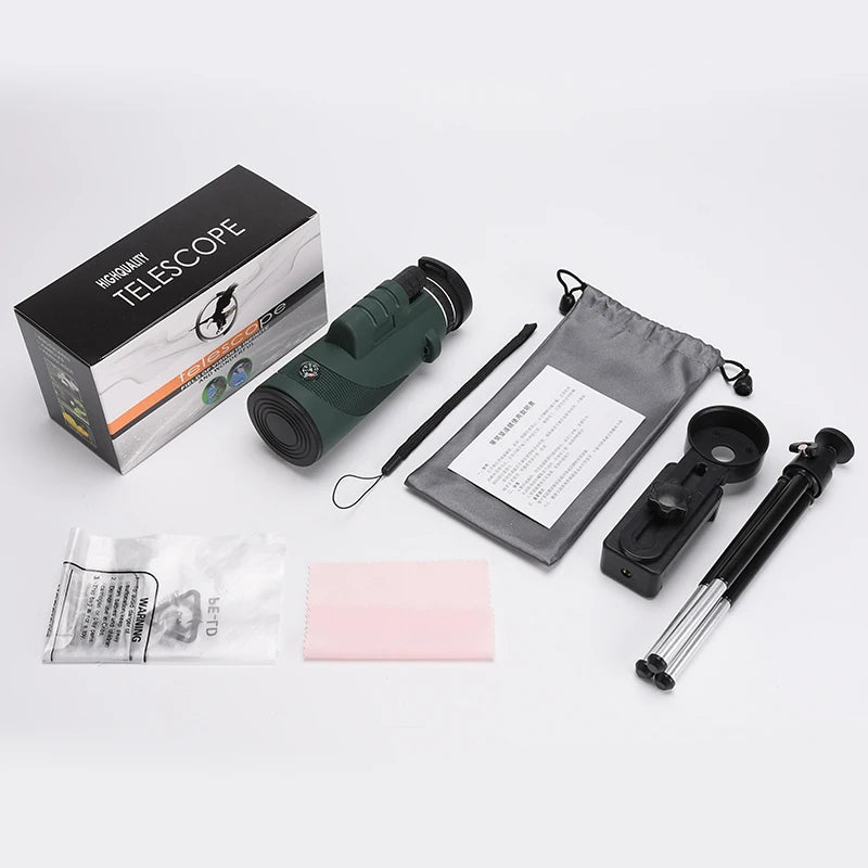 40X60 HD Waterproof Mini Telescope Monocular with Smartphone Zoom 