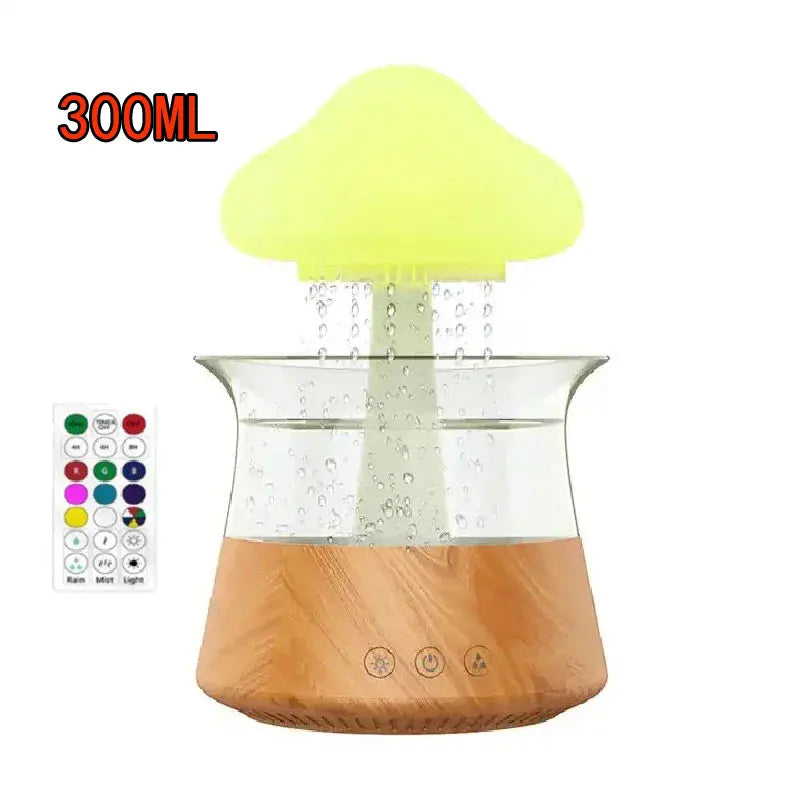 Colorful Mushroom Rain Cloud Humidifier & Aromatherapy LED Lamp - Transform Your Space into a Relaxing Rain Forest Oasis
