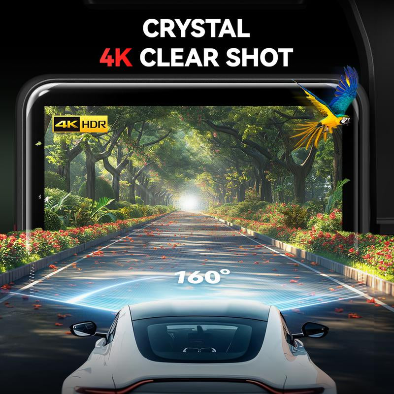 Crystal Clear Shot, Redtiger F4 4K Dash Cam with Voice Control, WiFi & App, GPS, Super Night Vision, and Loop Recording