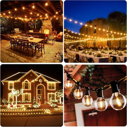 Various Ocassions 50FT LED G40 Globe String Lights, Shatterproof Outdoor Patio String Lights with 50+2 Dimmable Edison Bulbs, 50 Backyard Hanging Bistro Light Waterproof for Balcony Party Wedding Market Cafe