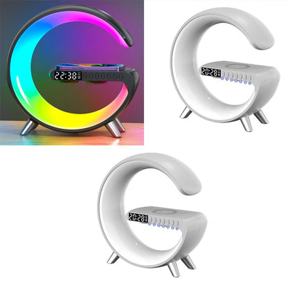 Stylish New Intelligent G Shaped LED Lamp Bluetooth Speaker Wireless Charger Atmosphere Lamp App Control for Bedroom Home Decor