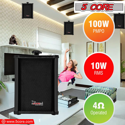 Black 5 Core 4000W PA System Outdoor Indoor Commercial Industrial Grade Paging Kit W/ 32 Wall Speakers