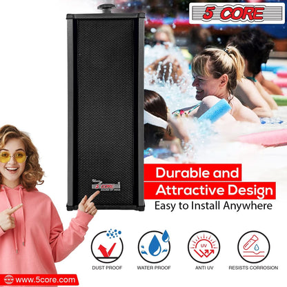 Durable and Attractive Design 
5 Core 4000W PA System Outdoor Indoor Commercial Industrial Grade Paging Kit W/ 32 Wall Speakers