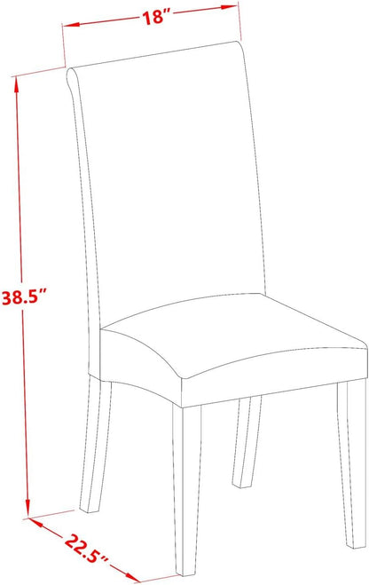 38.5 Inches Long Chair and 18 Inches Wide 