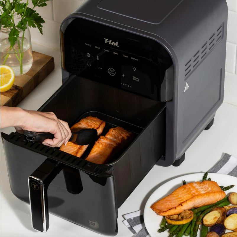 T-Fal Easy Fry Infrared Air Fryer - 6.3 Quart, 1550W, Digital Touch Screen, Sleek Grey Design