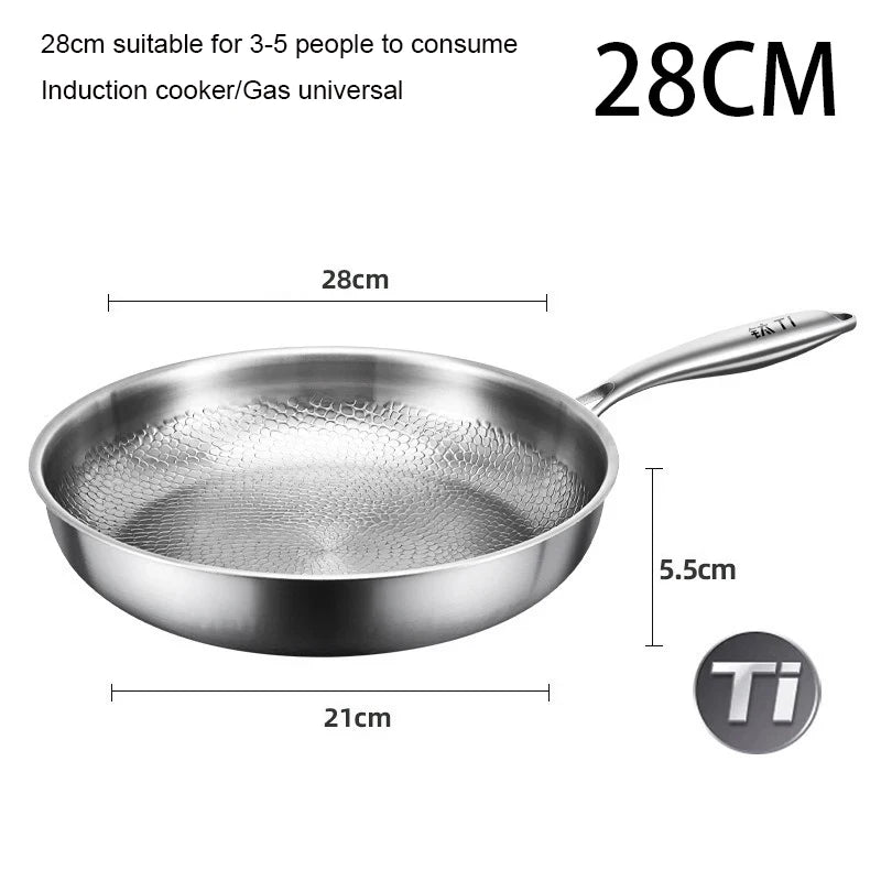Premium German Titanium Non-Stick Frying Pan - Uncoated Fish Scale Design in 26/28/30Cm Sizes