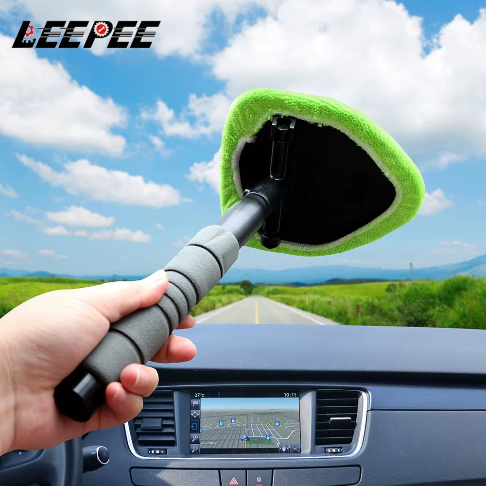 Telescopic Microfiber Car Window Cleaner - Effortless Mist Eliminator for Crystal Clear Windshields!