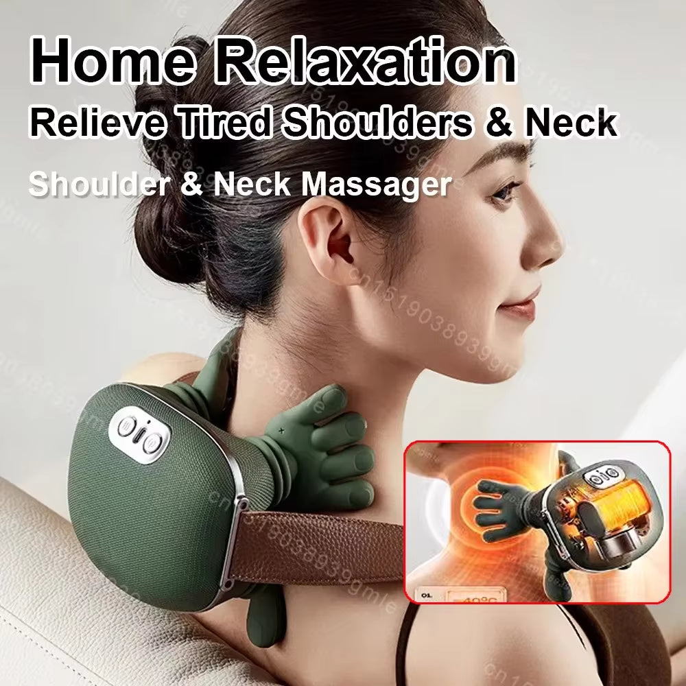 Revitalize Your Neck and Shoulders with the Red Light Hot Compress Shiatsu Massager - Ultimate Pain Relief and Relaxation!