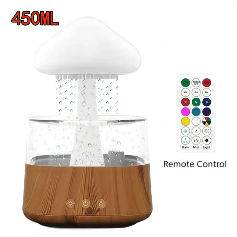 Colorful Mushroom Rain Cloud Humidifier & Aromatherapy LED Lamp - Transform Your Space into a Relaxing Rain Forest Oasis