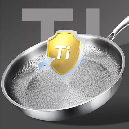 Premium German Titanium Non-Stick Frying Pan - Uncoated Fish Scale Design in 26/28/30Cm Sizes