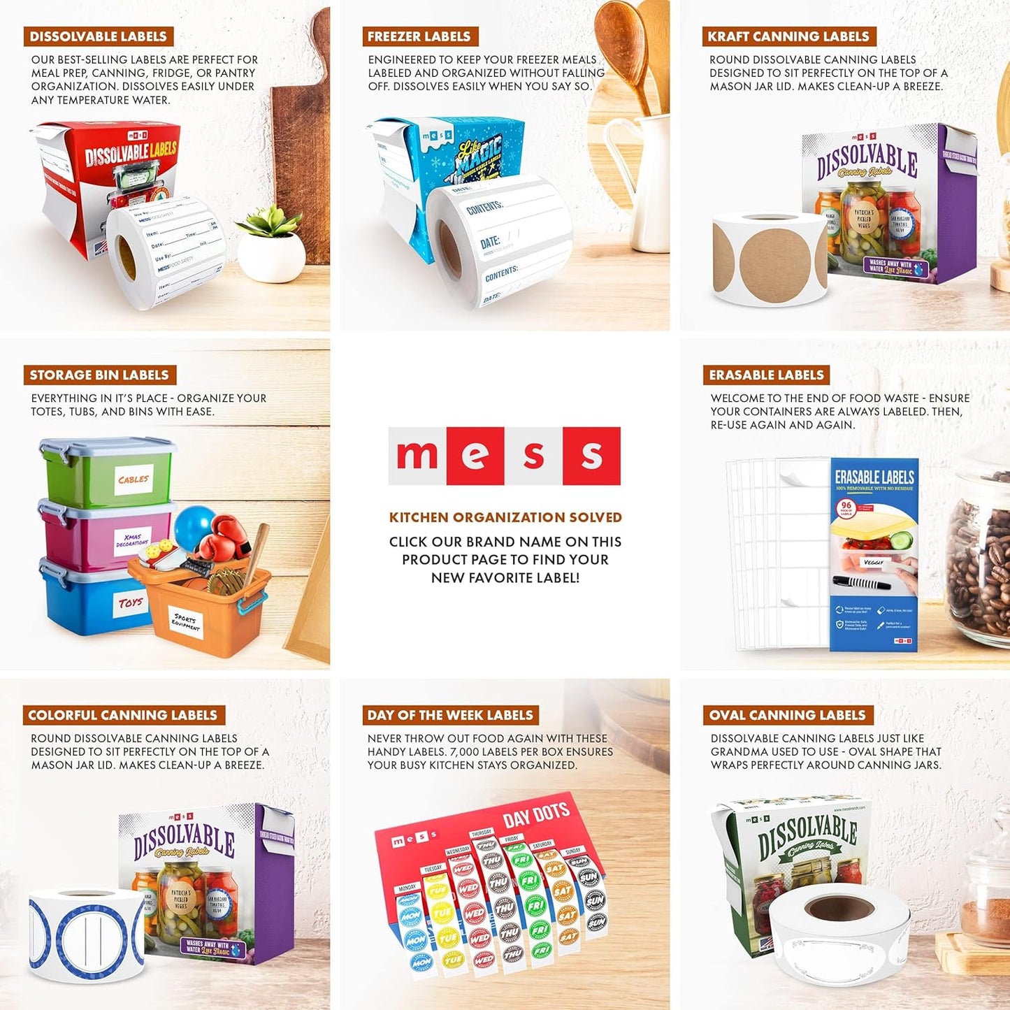 Kitchen Organisation Solved
Multi-use Dissolvable Canning Labels for Jars – 200 Dissolvable Mason Jar Labels - Dissolvable Food Labels for Containers - Jam Homemade Canning Jar Labels Stickers - Removable Mason Jar Labels 2" Black