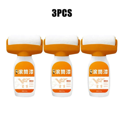 Flexible Antibacterial Wall Paint – Strong Repair Latex Paint with Roller Brush for Living Room & Kitchen 3 Pieces.