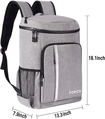 18.1 Inch Length Backpack Cooler Leakproof Insulated Waterproof Backpack Cooler Bag, Lightweight Soft Beach Cooler Backpack for Men Women to Work Lunch Picnics Camping Hiking, 30 Cans