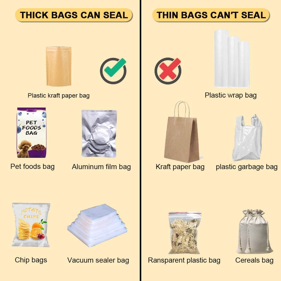 Bag Sealer,Chip Bag Sealer,Heat Sealer,Bag Sealer Heat Seal, Handheld Bag Sealer for Food Storage,Portable Sealer Machine for Plastic Bags,Snack Bags,Vacuum Food Bag (Dark Black), Thick Bags.