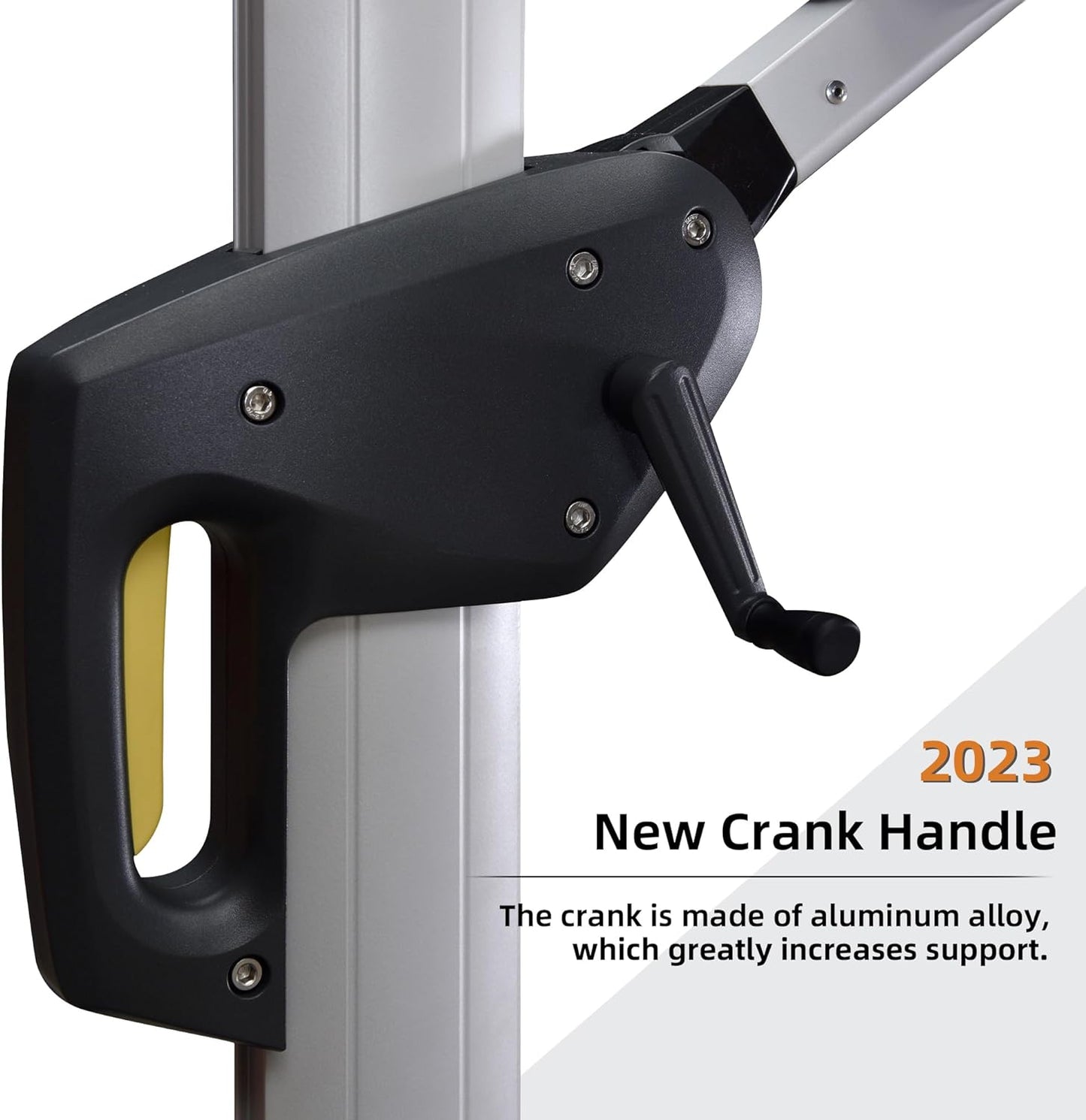 New Crank Handle which Greatly Increase Support
12 Feet Double Top round Deluxe Patio Umbrella Offset Hanging Umbrella Outdoor Market Umbrella Garden Umbrella, Black