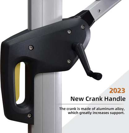 New Crank Handle which Greatly Increase Support
12 Feet Double Top round Deluxe Patio Umbrella Offset Hanging Umbrella Outdoor Market Umbrella Garden Umbrella, Black