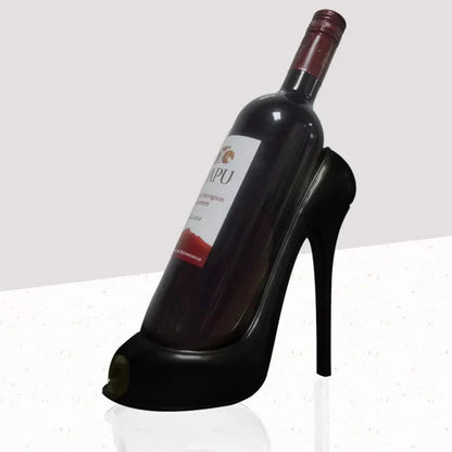 Black High Heel Shoe Wine Bottle Holder