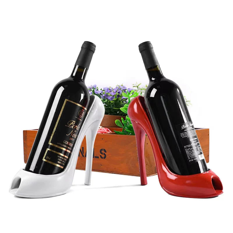 Black and Red High Heel Shoe Wine Bottle Holder